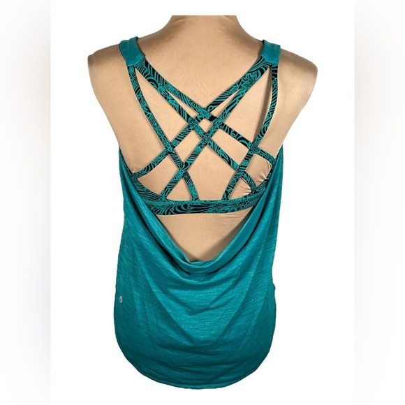 Lululemon Free To Be Serene Tank (2 In 1) *Medium Support Heathered Spirit Green - Picture 5 of 10